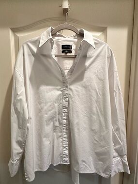 Carbon38 White Oversized Button-Down Shirt